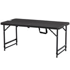 Folding Garden Table for 4 People with Adjustable Height, in Steel and HDPE, 118x60x74 cm - Borge' Group Limited