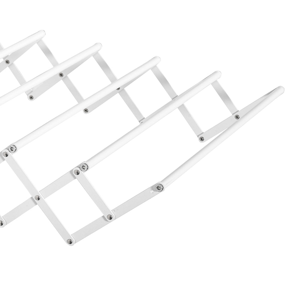 HOMCOM Retractable Wall-Mounted Clothes Airer for Indoor and Outdoor Use, 63.5 x 60 x 20 cm, White