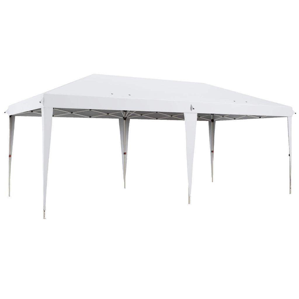 Outsunny 6x3m Pop-Up Garden Gazebo, Folding Party Tent with Carry Bag, White