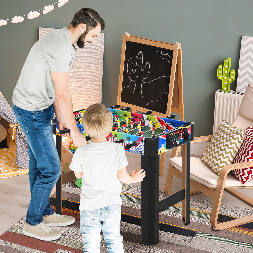 Table Football with 2 Scoreboards, Made of Wood, Stainless Steel and Plastic, 86.5x43.5x63 cm, Multicolored