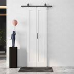 HOMCOM Sliding Folding Bifold Door with Paintable Surface, 70x210 cm, White