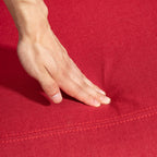 Reclining Relax Chair with Footrest in Linen Effect Fabric, 69x85x100 cm, Red