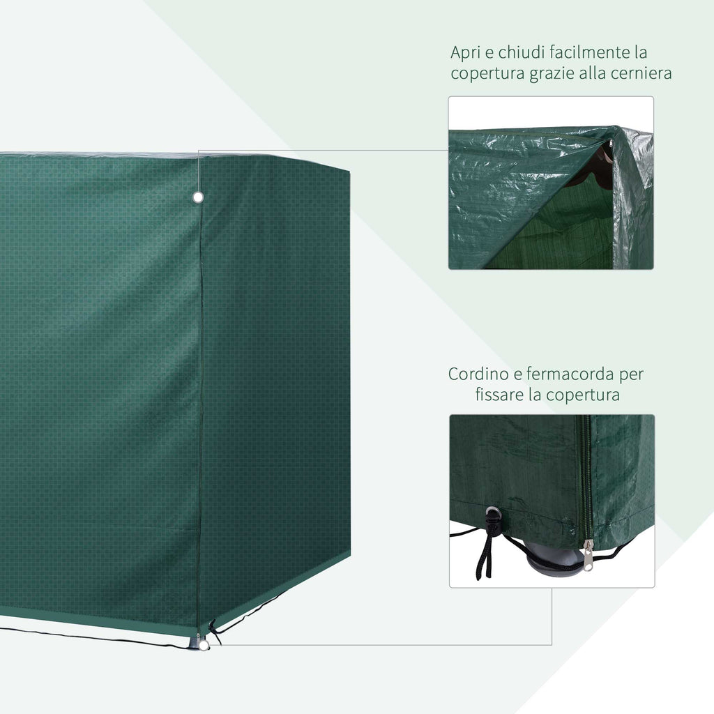 Garden Swing Cover Waterproof Anti-UV Anti-Mold with PE Fixing 215x155x150cm Green