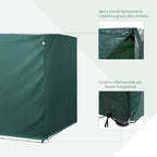 Garden Swing Cover Waterproof Anti-UV Anti-Mold with PE Fixing 215x155x150cm Green