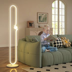 LED Floor Lamp in the Shape of a Musical Note with Adjustable Brightness and Pedal, 28x28x145 cm, White