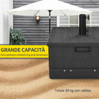 Outsunny 3-in-1 Fillable Multi-Purpose Umbrella Base, Coffee Table and Planter, Black
