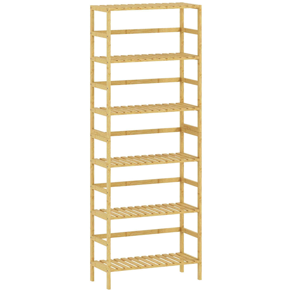 HOMCOM 6-Tier Bamboo Bookshelf with Adjustable Shelves, 60x26x161cm, Natural Wood