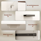 Modern Sideboard with 2 Drawers and 2 Doors, Adjustable Internal Shelf, White and Wood