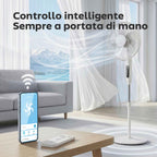 HOMCOM Floor Fan with Remote Control, Vertical Fan, White