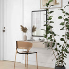 HOMCOM Rectangular Wall Mirror with Hooks, Glass and MDF, 50x70 cm, Black