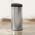 42L Motion Sensor Waste Bin with Automatic Opening, 30.5 x 30.5 x 68 cm, Black and Silver