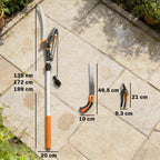 Outsunny 3-Piece 2-in-1 Hand Saw Set with 2-3m Telescopic Pole, Pruning Saw and Scissors