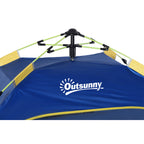 Outsunny Pop Up Beach Tent for 2 People with Windows, Fiberglass and Polyester, 220x173x120 cm, Blue and Yellow