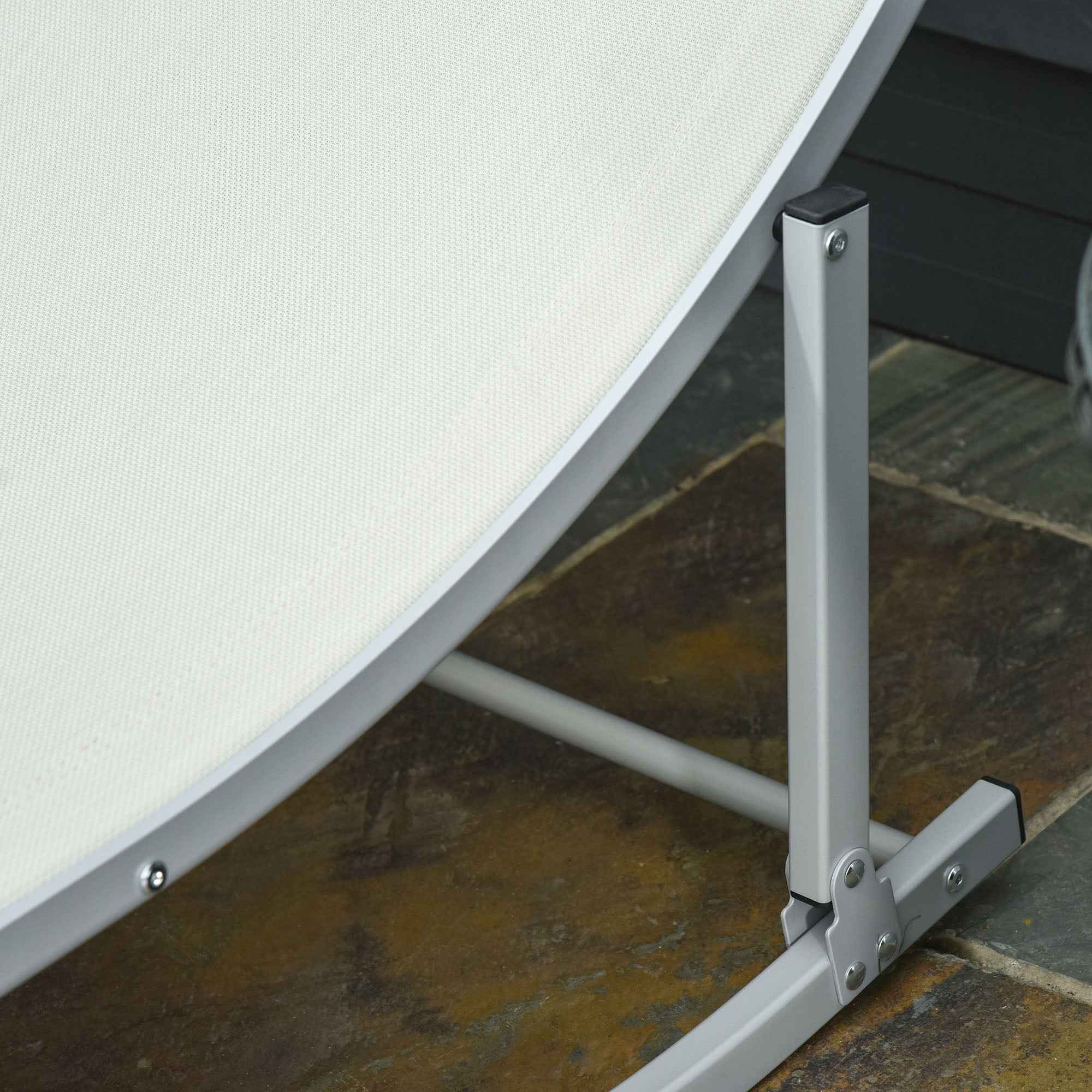 Outsunny Set of 2 Folding Garden Loungers, Aluminum and Textilene Sun Lounger, 61x165x63 cm