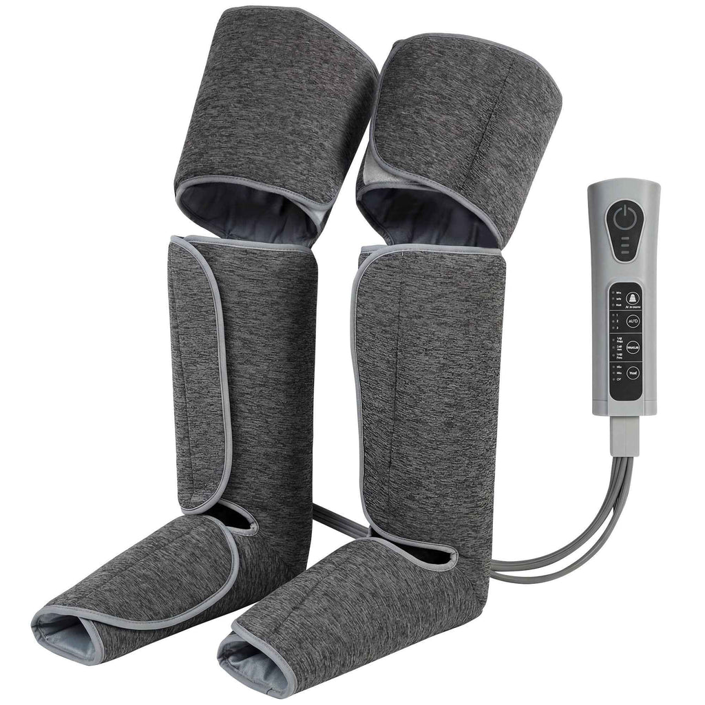 HOMCOM Air Compression Leg Massager with 3 Modes, 3 Intensities, 2 Heat Levels, 77x96x12 cm, Grey