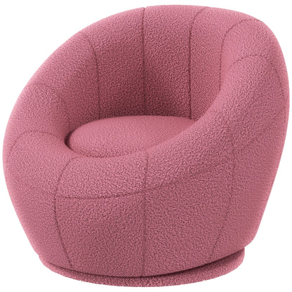 HOMCOM Mini Modern Plush Armchair with Thick Padding, 60x56x48cm, Pink - Borgè