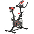 Professional Indoor Exercise Bike with Adjustable Seat, Monitor and 6kg Flywheel, Aerobic Fitness Training, 85×46×114cm