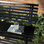 Outsunny Outdoor Bench in 2 -seater Aluminum St slable, 123x67x79cm, Black - Borgè