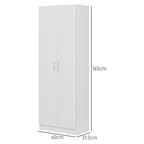 Modern Multipurpose Cabinet with 5 Shelves and Adjustable Levels, in Wood, 60x31.5x165 cm, White