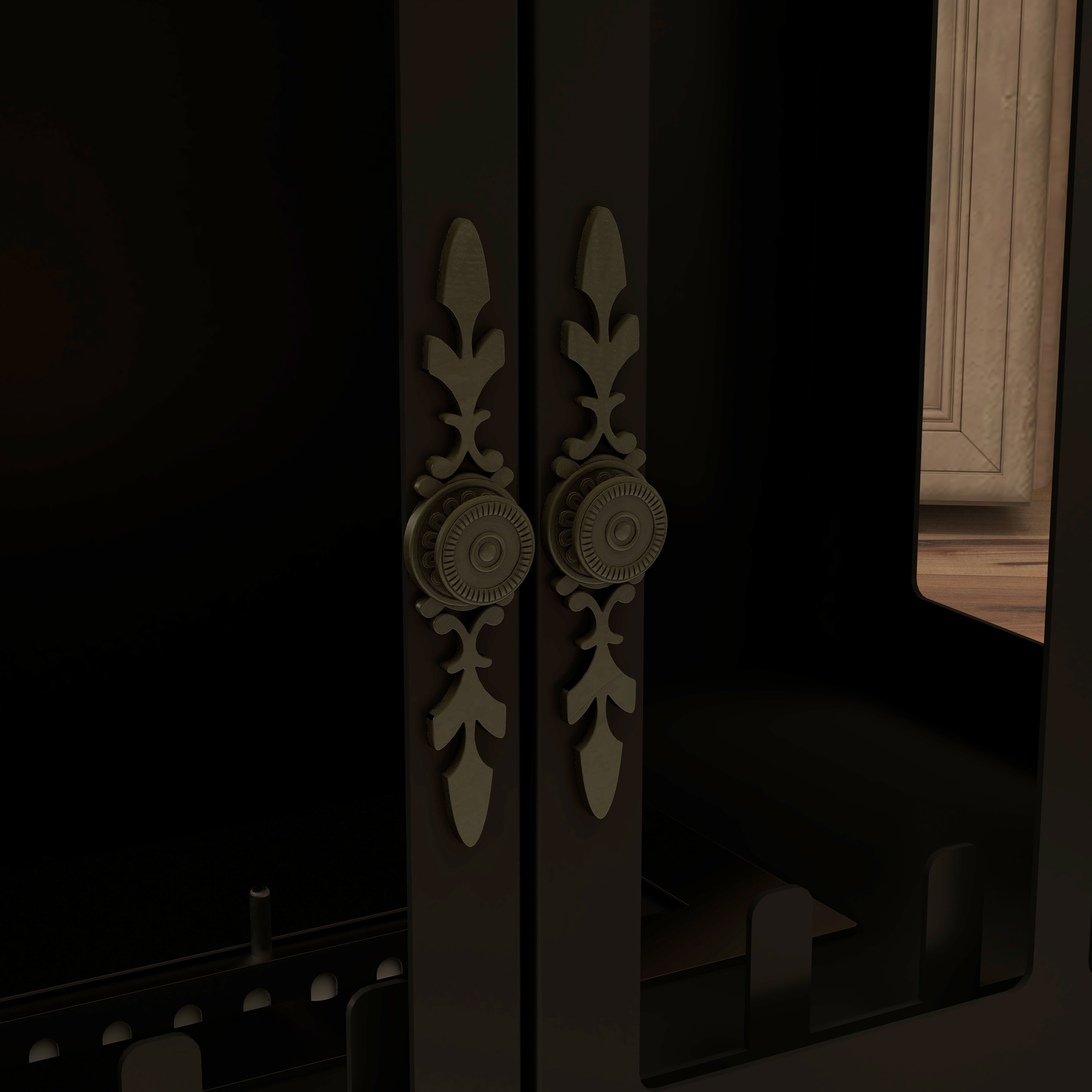 Stainless Steel Bio Ethanol Fireplace with 0.9L Burner for 3 Hours Burning Time, 55x31x55cm, Black