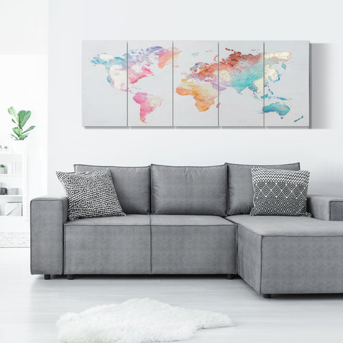 5 Piece Canvas Print for Home and Office 80x40cm , Pine Wood Canvas and Water-Based Paint, Multicolor