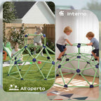 Children's Climbing Game Dome with Beveled Edges, in PP, 182.5x182.5x119 cm, Green and Purple