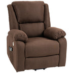 HOMCOM Reclining Lift Chair with Footrest, in Linen Effect Fabric, 87x92x105 cm, Coffee - Borgè