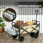 Outsunny garden trolley 110L with telescopic handle and opening bottom in steel and oxford fabric, persimmons - Borgè