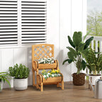 Half Barrel Outdoor Planter in Fir Wood with Raised Vertical Design, 45x45x80 cm - Borge' Group Limited