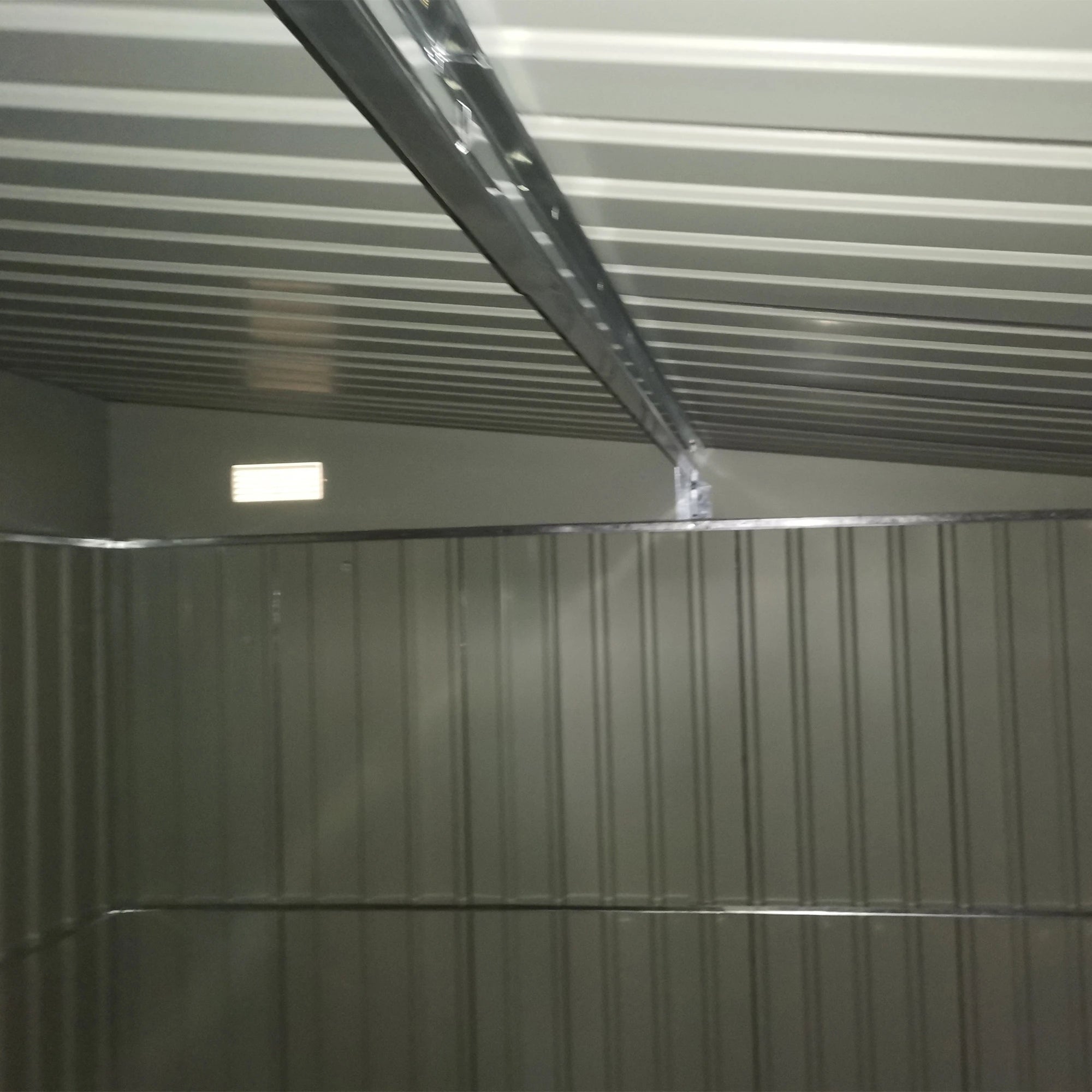 Garden Storage Shed with Sliding Door, Steel, 345x280.5x169-201cm, Black - Borge' Group Limited