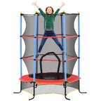 Children's Trampoline with Trampoline Mat, Safety Net and Padded Poles, Ages 3-10 Years, Blue