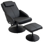 RELAX | Reclining Relax Chair with Matching Footstool and Faux Leather Upholstery, Black