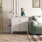 3-Drawer Bedroom Chest with Faux Leather Handles, 80x40x78.5 cm, White