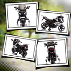 6V Electric Motorcycle for Kids with Removable Training Wheels, Headlights and Music, Ages 18-36 Months, White