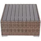 7-Piece Rattan Garden Lounge Set with Coffee Table and Modular Sofa with Cushions, Grey - Borge' Group Limited