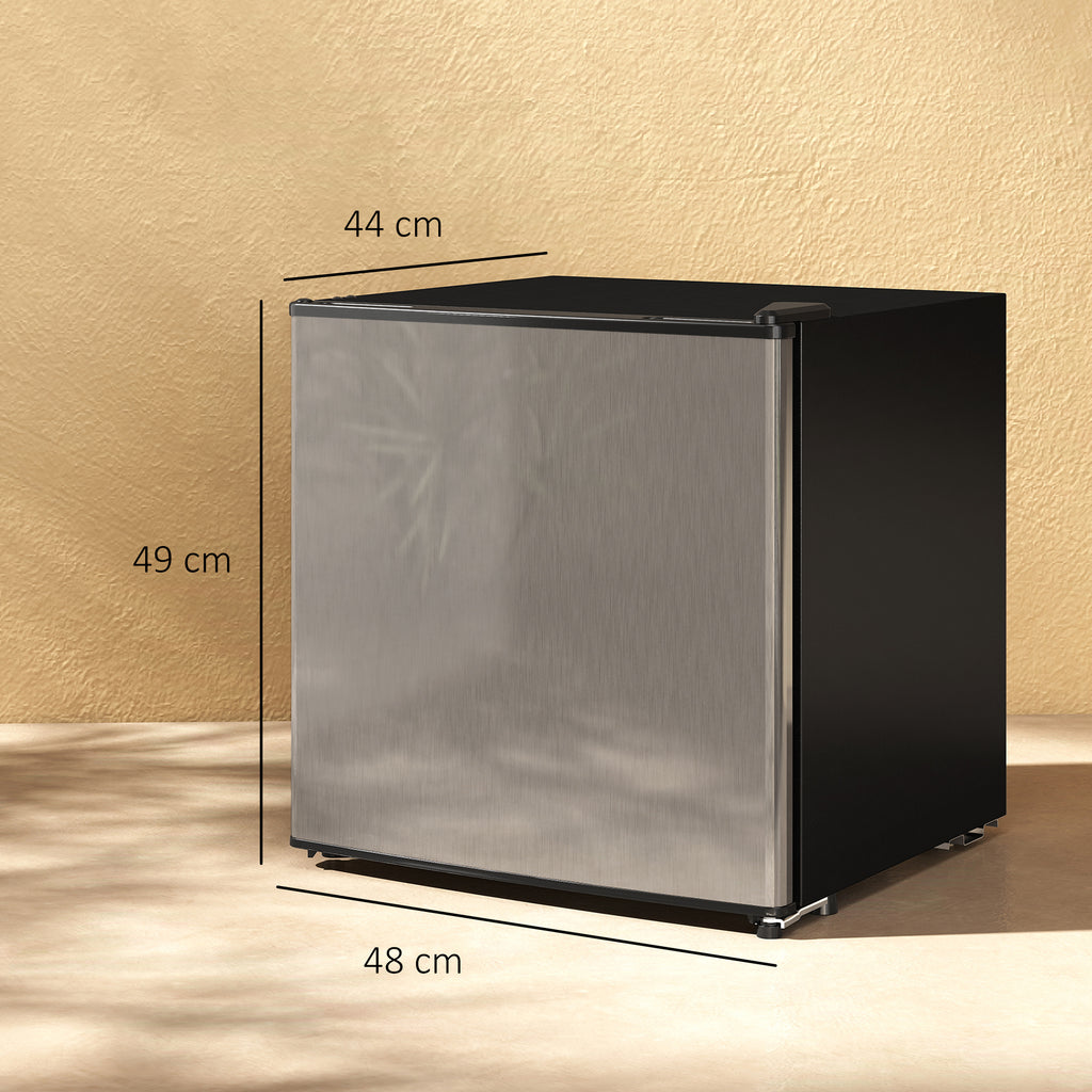 46L Mini Refrigerator with Ice Cube Tray, Reversible Door, Adjustable Temperature, Silver