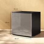 46L Mini Refrigerator with Ice Cube Tray, Reversible Door, Adjustable Temperature, Silver