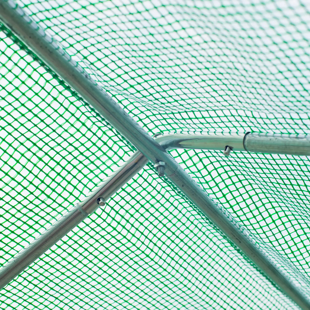 4.5x3x2m Tunnel Greenhouse for Vegetable Garden with Sloping Roof in PE and Steel Pipes Dark Green - Borge' Group Limited