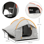 Outsunny 3-Door Waterproof Car Tent in Polyester, PE and Fiberglass, 239x210x210 cm, Gray and Orange - Borgè