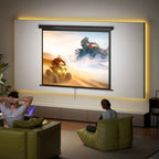 HOMCOM Projector Screen 84" 4:3 Format, 160° Angle and Ceiling or Wall Mount, Black