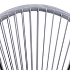 Set of 4 Oval Garden Chairs in PE Rattan and Metal in Boho Chic Style, Light Grey