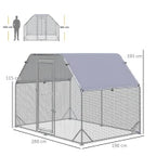 Chicken Run with Cover for 4-6 Chickens, Steel, 280x190x195 cm - Borge' Group Limited