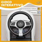 AIYAPLAY Mercedes Benz Licensed Ride-On Toy Car with Horn and Storage Space, 65x28x39 cm, White