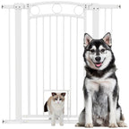 Adjustable Dog Gate 76-104 cm, 106 cm High Gate with 2 Extensions, White