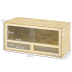 Wooden Reptile Terrarium with Sliding Glass Doors and Mesh Panels, 60x29.5x29.5cm