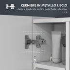 kleankin Bathroom Mirror Cabinet with 3 Soft-Close Doors and Adjustable Shelves, 90x15x75 cm, White