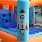 Inflatable Castle for Children, Pool with Slide and Trampoline, Electric Pump, 350x250x185cm, Multicolored - Borge' Group Limited