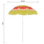 Portable Hawaiian Umbrella, Canopy Ø160cm, Waterproof, Height up to 180cm