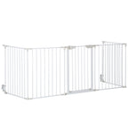PawHut Adjustable and Foldable Dog Gate with Automatic Closure and Lock, 300 x 74.5 cm, White