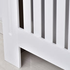 Slatted MDF Radiator Cover for Home and Office, 112x19x81 cm, White